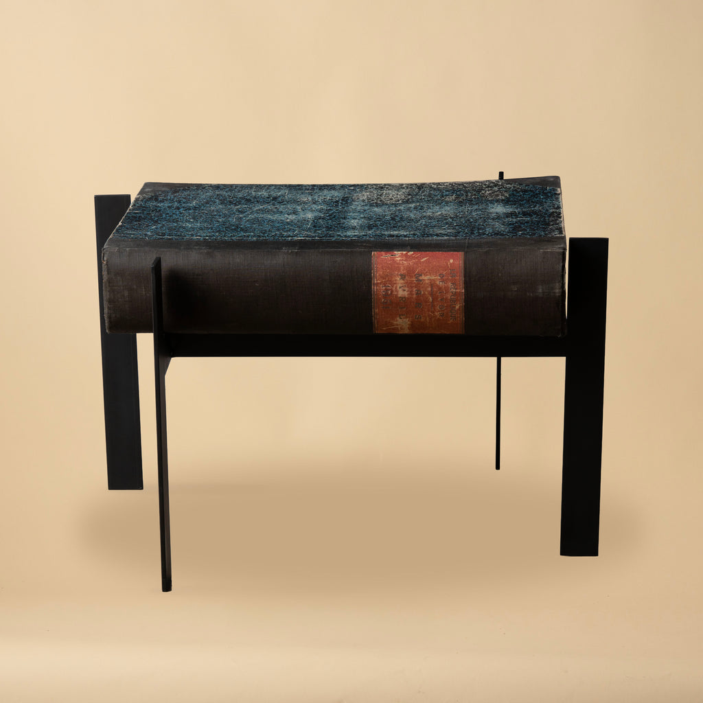 Custom Steel Table with Book Top