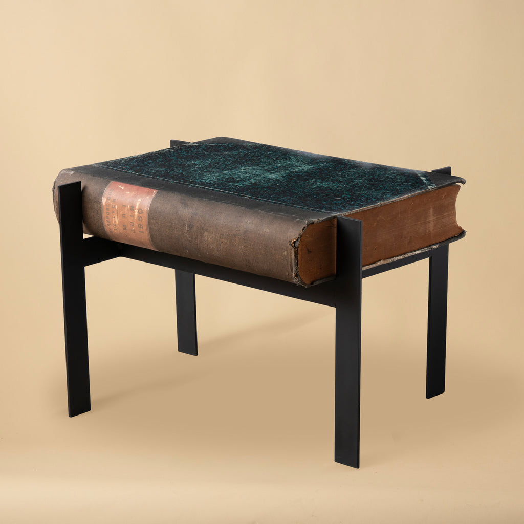 Custom Steel Table with Book Top