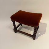 Petite Mahogany Stool with Twisted Legs