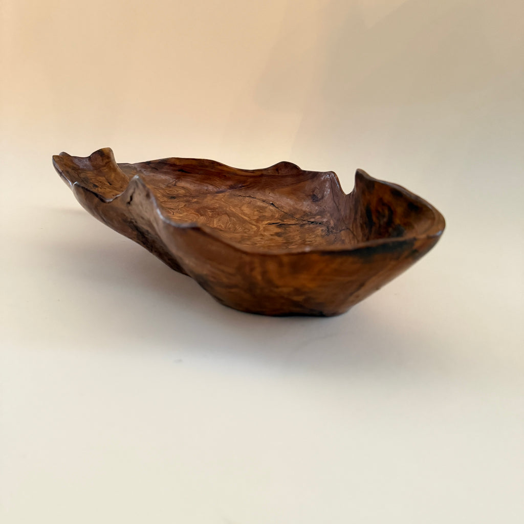 Freeform Carved Wooden Bowl