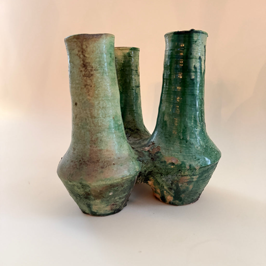 Azura Tamegrout Trio Vase in Green