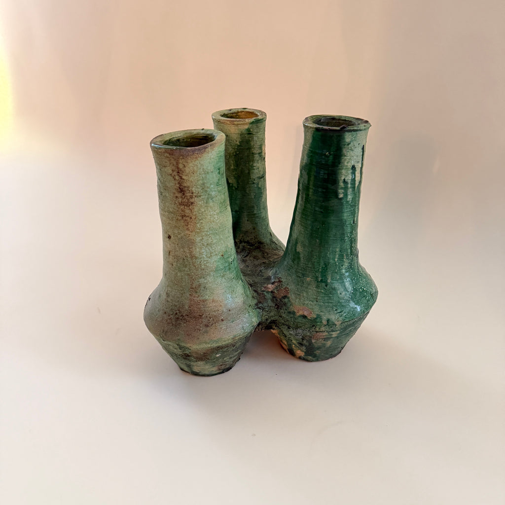 Azura Tamegrout Trio Vase in Green
