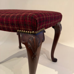 Newly Upholstered Stool with Queen Anne Legs
