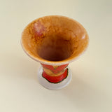 Fluted Vase with Ribbed Body in Sunset Marble