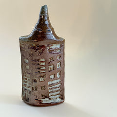 Patterned Ceramic Flask Vase