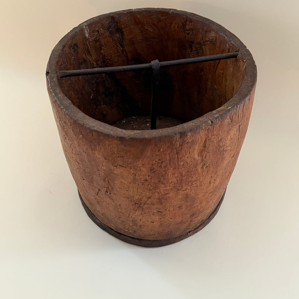 Large Wooden Measuring Bucket