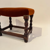 Petite Mahogany Stool with Twisted Legs