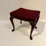Newly Upholstered Stool with Queen Anne Legs