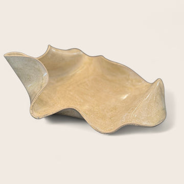 Handmade Wave Tray in Micro Pearl, Made by Local Houston Artist