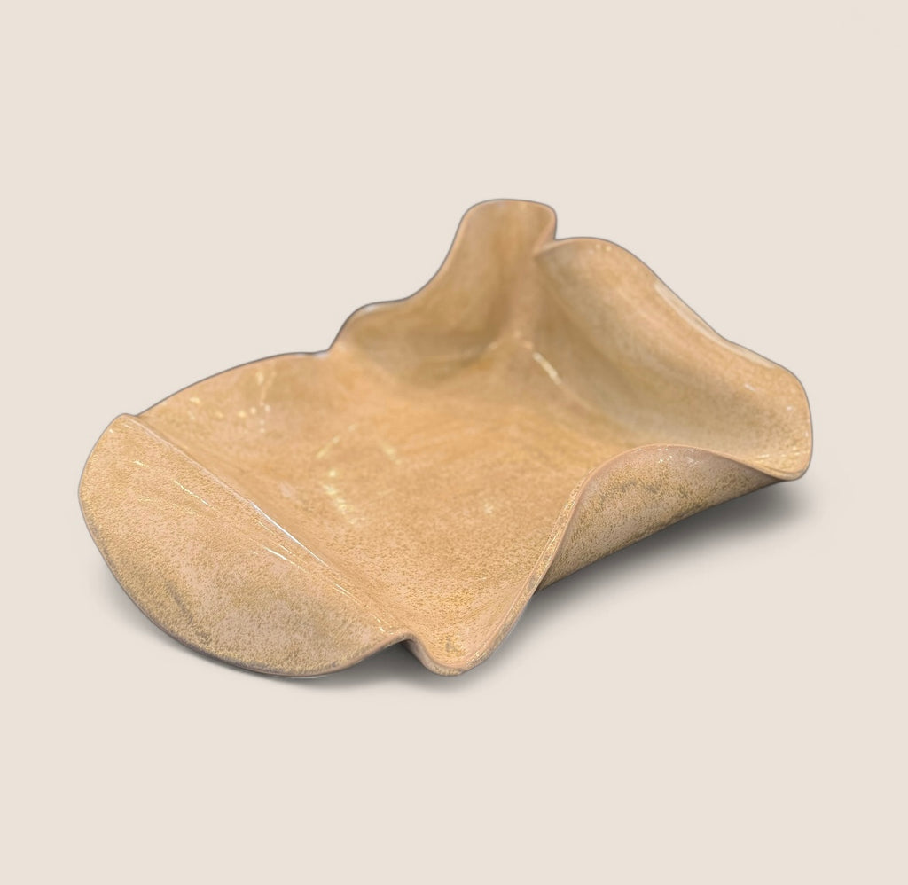 Handmade Wave Tray in Micro Pearl, Made by Local Houston Artist
