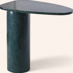 Cantilevered Green Marble Side Table