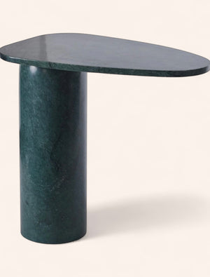 Cantilevered Green Marble Side Table