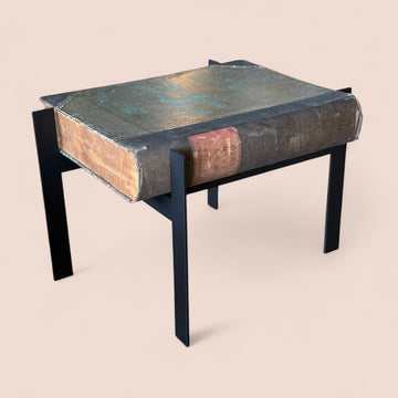 Oversized large French book with custom steel base.