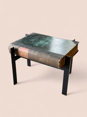 Oversized large French book with custom steel base.