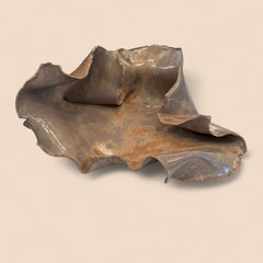 Handmade Wave Tray in Oyster with Distressed Edge Finish