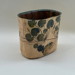 Charming Vintage Decoupage Waste Basket