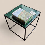 Vintage Malachite inset in Custom Steel Base