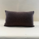 Large Lumbar Pillow with Embroidered Tile Front Panel and Brown Wool back Panel