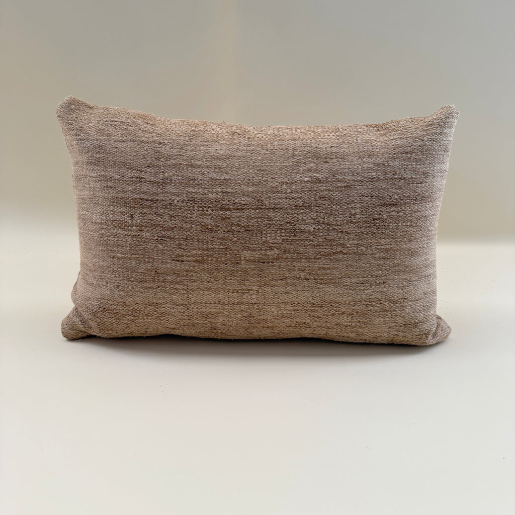 Small Lumbar Wheat Colored Pillow, 100% Silk