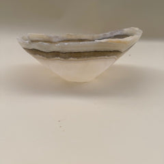 Matt Rustic Freeform Onyx Bowl, Pearlescent