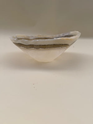 Matt Rustic Freeform Onyx Bowl, Pearlescent