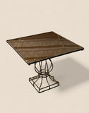 Glass Top Side Table with Vintage Base