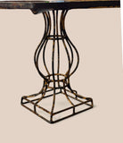 Glass Top Side Table with Vintage Base