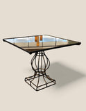 Glass Top Side Table with Vintage Base