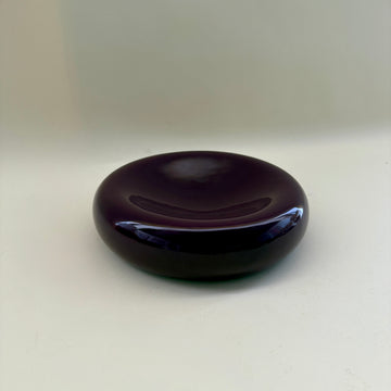 Large Concave Ceramic Bowl in Eggplant