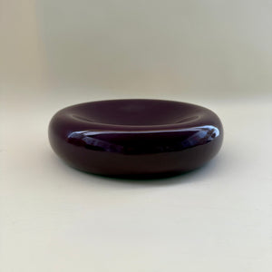Large Concave Ceramic Bowl in Eggplant