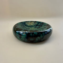 Large Concave Ceramic Bowl in Olive Float