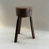 20th C. French Round Butcher's Block Table