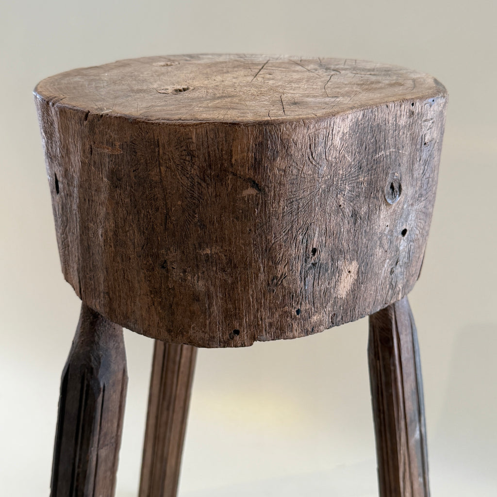 20th C. French Round Butcher's Block Table