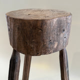 20th C. French Round Butcher's Block Table