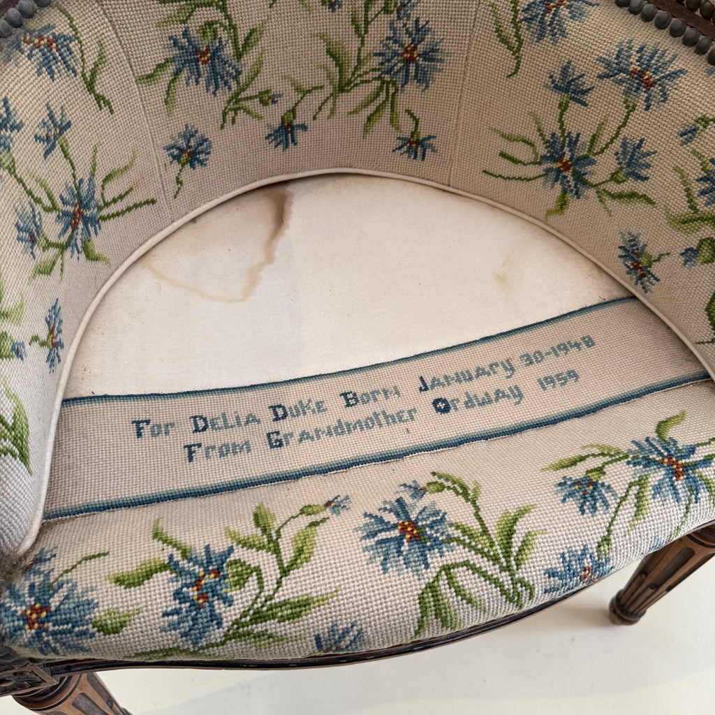 Vintage Miniature French Curved-Back Chair