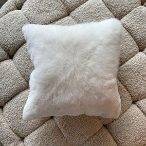 Square Alpaca Pillow in Snow White