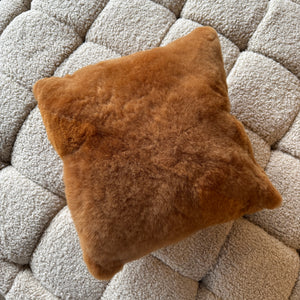 Square Alpaca Pillow in Caramel