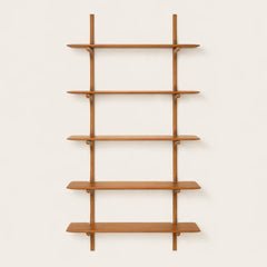 PI Wall Shelf in Mahogany, 5 Shelves