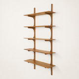 PI Wall Shelf in Mahogany, 5 Shelves