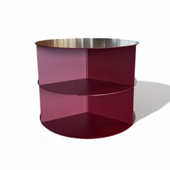 FOUND Collection Round Two Tier Table with Oil Base Paint