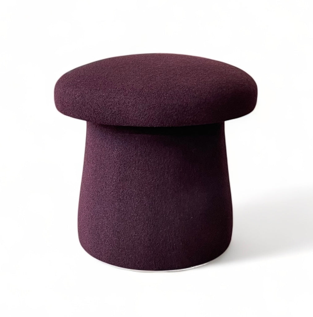 Found Collection Mushroom Stool in Maroon Chamonix