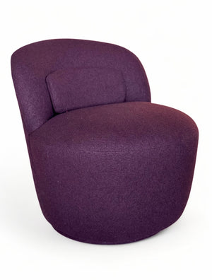 FOUND Collection Swivel Chair, Upholstered in Holland & Sherry Chamonix Maroon