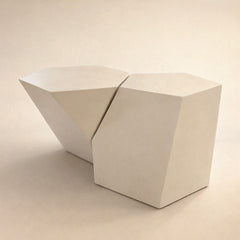 Pair of Scutoid Modular Coffee Tables in White