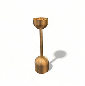 8" Small Solid Brass Candle Holder with Dome Shaped Top and Base