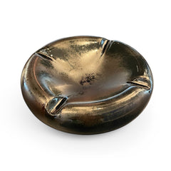 Large Concave Ceramic Cigar Tray in Adventure Black Finish