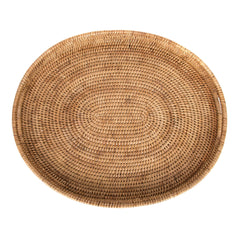 Rattan Oval Tray with Cutout Handles