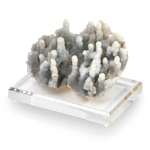 Chalcedony Cluster on Lucite Base. Large
