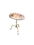 Petite Metal Stool Featuring a Giraffe Patterned Seat