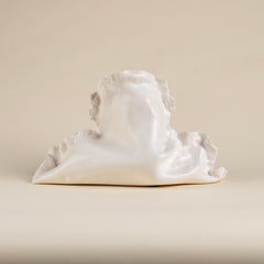 Large Handmade Ceramic Vase with Matte White Finish