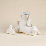 Large Handmade Ceramic Vase with Matte White Finish